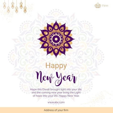 Diwali New Year Post, Happy New Year Social Media Post Design, New Year Posts Social Media, Happy New Year Social Media Post, Happy New Year Template Design, Happy New Year Diwali, Happy New Year Instagram Post, Happy New Year And Diwali, Happy New Year Template