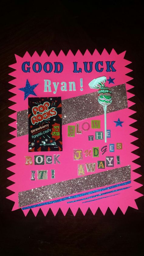 Good Luck Competition Girl Poster! Dance Team Posters Ideas Signs, Good Luck Decorations Ideas, Competitive Cheer Poster Ideas, Band Competition Poster, Dance Competition Poster Ideas Diy, Gymnastics Signs For Competition, Good Luck Cheer Competition Quotes, Poster Ideas For Dance Competition, Dance Competition Signs Posters