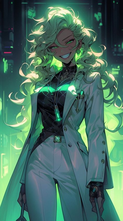 Female Doctor Character Art, Healer Clothes, Mad Scientist Drawing, Female Scientist Character Design, Villain Ideas Character Design, Female Scientist Aesthetic, Scientist Oc Art, Scifi Character Design, Villain Characters