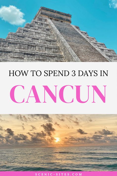 With its pristine beaches, luxury resorts, and vibrant culture, Cancun is the perfect place for a relaxing vacation. Here’s the perfect way to spend 3 days in Cancun! | #cancun #cancunmexico #mexico #mexicotrip #itinerary #travel #traveltips #travelguide #travelblog #travelbucketlist Cancun Itinerary 3 Days, Things To Do In Cancun Mexico, Riu Caribe Cancun, Cancun Itinerary, Cancun Map, Cancun Activities, Things To Do In Cancun, Cancun Mexico Travel, Mexico Honeymoon