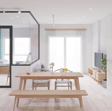 muji style living room. love the lighting design. So fresh so clean! <33 Muji Style Dining Room, Muji Lighting, Muji Living Room Small Spaces, Muji Home Living Rooms, Muji Dining, Muji Style Living Room, Muji Living Room, Muji Style Interior, Muji Interior Design