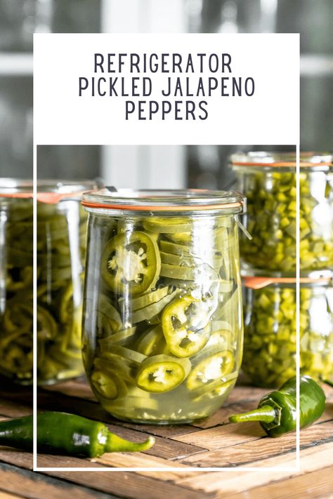 Pickled Jalapeno Recipe, Pickled Jalapeno Peppers, Canned Jalapenos, Pickled Jalapenos, Jalapeño Peppers, Pickled Jalapeño, Jalapeno Recipes, Steak Tacos, Refrigerator Pickles