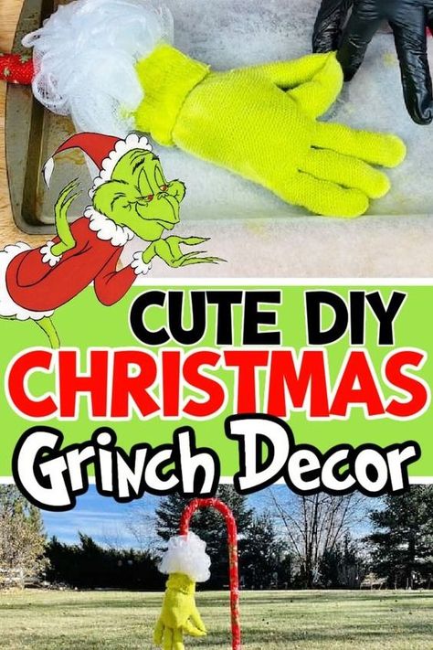 Grinch Decor Ideas, Diy Grinch Christmas Decorations, Grinch Yard Decorations, Diy Grinch, Grinch Decor, Grinch Stuff, Grinch Crafts, Grinch Christmas Decorations, Dollar Store Christmas