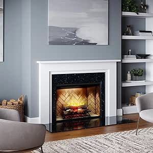 MANTELSDIRECT White 52 Inch x 39 Inch Wood Fireplace Mantel Surround Kit with Shelf and Trim | Essex from Mantels Direct - Poplar Wooden Chimney Mantel Surround with Shelf Fireplace Mantel Surround, Wood Fireplace Surrounds, Fireplace Dimensions, Fireplace Mantel Designs, Fireplace Mantel Surrounds, Modern Floating Shelves, Gas Log Sets, Mantel Surround, Marble Fireplace Surround