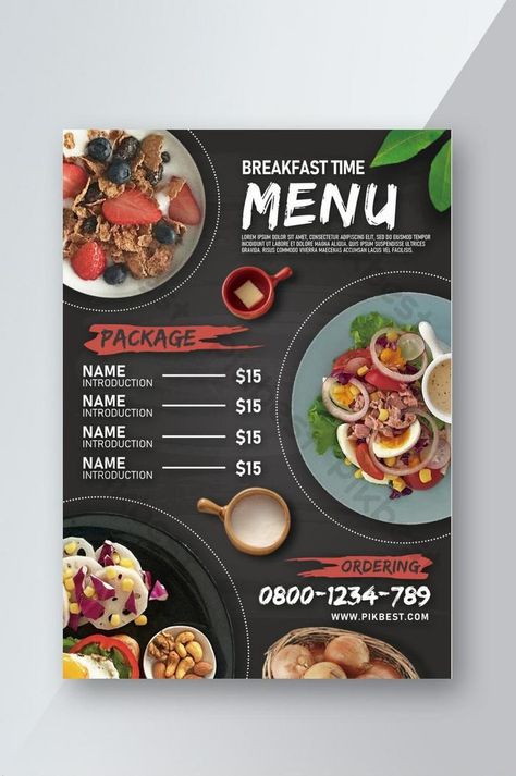 Breakfast Menu Template, Breakfast Menu Design, Menu Sans Gluten, Restaurant Breakfast, Menu Design Inspiration, Cafe Menu Design, Menu Card Design, Food Menu Template, Food Template