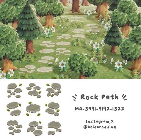 Cottage Core Animal Crossing, Rock Path, Cottagecore Animal Crossing, Acnh Cottagecore, Animal Crossing 3ds, Animals Crossing, Ac New Leaf, Animal Crossing Guide, Animal Crossing Qr Codes Clothes