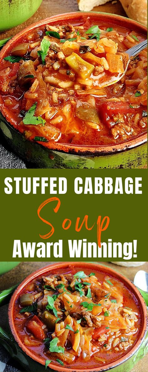 Stuffed Cabbage Stew, Stuff Cabbage Soup Easy Recipes, Cabbage Rolls Soup Recipe, Stuffed Cabbage Soup Crockpot Easy, Cabbage Roll Soup With Ground Turkey, Rolled Cabbage Soup, Sausage Cabbage Soup Recipes, Healthy Stuffed Cabbage Soup, Soup With Cabbage And Ground Beef