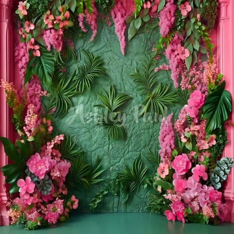 gardening flower box Amazing garden flower wall || Beautiful wall hanging garden ideas Tropical Leaves Backdrop, Instagramable Backdrop Ideas, Tropical Flower Wall, Hanging Garden Ideas, Rooftop Restaurant Design, Kate Fashion, Beautiful Wall Hanging, Floral Backdrop, Backdrop Design