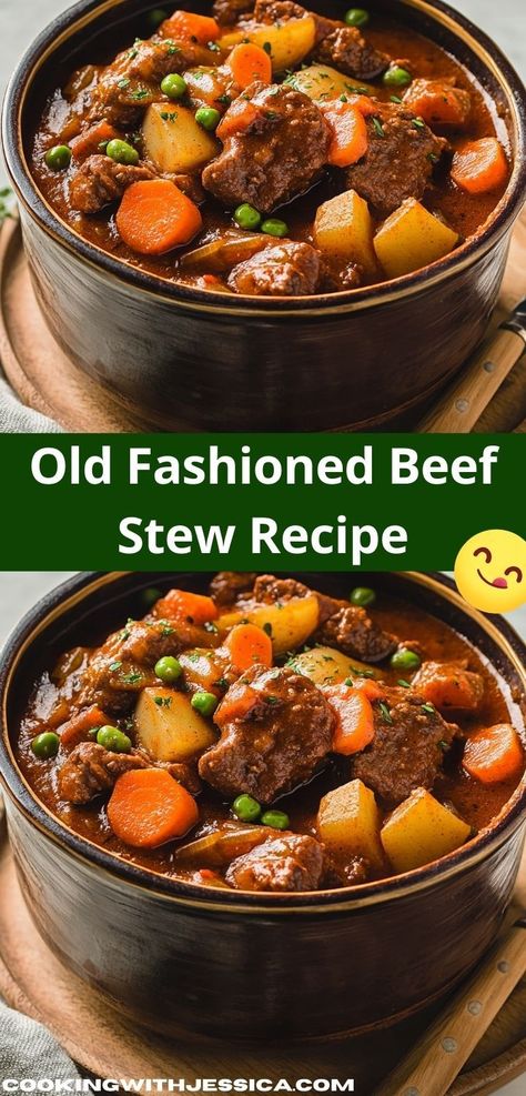 Looking for a hearty meal that warms the soul? This Old Fashioned Beef Stew recipe is packed with rich flavors and tender meat, making it an ideal choice for family dinner ideas any night of the week. Classic Beef Stew Recipe, Old Fashioned Beef Stew, Tasty Beef Stew, Ground Recipes, Classic Beef Stew, Hearty Beef Stew, Beef Stew Meat, Dinner With Ground Beef, Pot Ideas