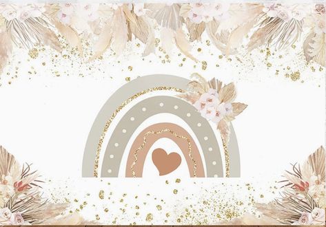 Heart Backdrop, Boho Backdrop, Rainbow Invitations, Rainbow Background, Boho Rainbow, Cover Photos, Print Images, White Background, Print Quality