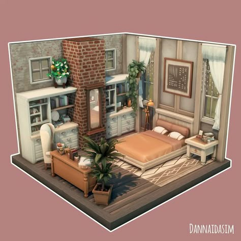 Dannaida (@dannaidasim) • Instagram photos and videos Base Game Sims 4 Houses Interior, Cute Sims 4 Houses Interior, Sims 4 Painter House, Sims Studio Apartment, Sims 4 Streamer Room, Sims 4 Country House Interior, Sims 4 Reading Nook, Sims 4 Inspiration Rooms, Cottage Living Sims 4 Cc