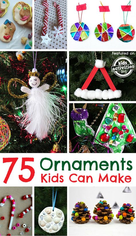 Homemade Christmas Ornaments Kids, Christmas Ornaments Kids Can Make, Ornaments Kids Can Make, Christmas Ornaments Kids, Kids Crafts Ornaments, Juleverksted For Barn, Ornaments Diy Kids, Christmas Handprint Crafts, Homemade Christmas Ornaments