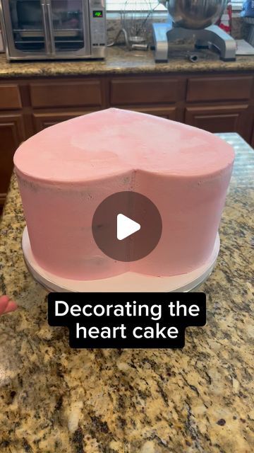 Ramona Elena Chronis on Instagram: "Here’s the decorating part of the heart cake I previously posted. . . . . . . . #bake #baking #cake #bakery #baker #cakes #yummy #bakersofinstagram #delicious #sweet #cakedecorating #cakesofinstagram #love #cakestagram #homebaker #instagood #desserts #instacake #cakedesign #sweets #birthday #tasty #bakinglove #instagram #cakeart #buttercream #homebaking #yum #cakelover #bakedgoods" Heart Cake Buttercream, Heart Cake With Chocolate Covered Strawberries, How To Decorate A Heart Shaped Cake, Trendy Heart Cake, Making A Heart Shaped Cake, Heart Baby Shower Cake, Heart Cake Decorating Ideas, Love Heart Cakes, Lambeth Heart Cake