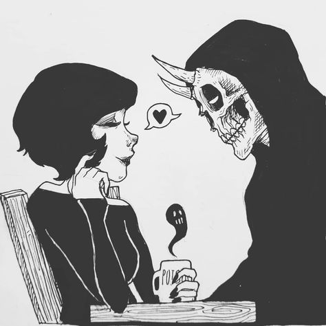 Goth Couple Art, Couple Sketch, Skeleton Art, Goth Art, Skull Wallpaper, Edgy Wallpaper, Dark Art Illustrations, Beautiful Dark Art, A Skull