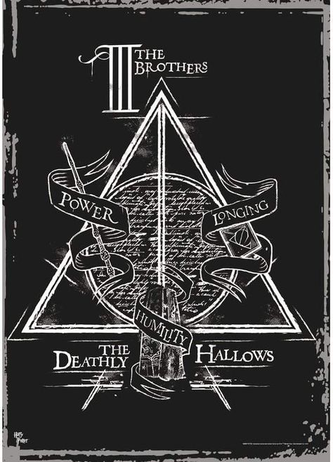 MightyPrint Harry Potter Graphic Art Deathly Hallows Wallpaper, Harry Potter Display, Poster Harry Potter, Deathly Hallows Symbol, Harry Potter Background, The Hallow, Elder Wand, Harry Potter Poster, Harry Potter Deathly Hallows