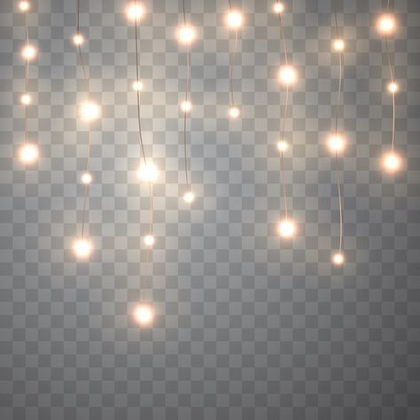 Christmas lights. vector glowing garland... | Premium Vector #Freepik #vector #string-lights #christmas-lamp #decorative-lights #fairy-lights Free Paper Texture, Png Images For Editing, Light Bulb Vector, Dreamcatcher Wallpaper, Photo Elements, Props Art, Wedding Elements, Light Photo, Background Christmas