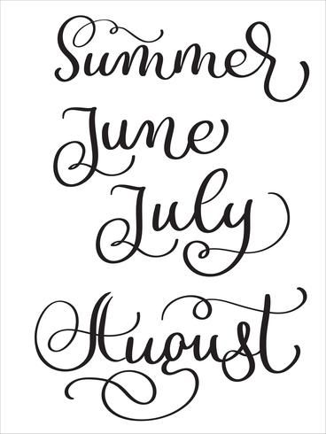 June Calligraphy, June Lettering, Calendar Design Inspiration, Embroidery Journal, Vintage Calligraphy, Chalkboard Doodles, Summer Font, Kitchen Chalkboard, Diy Planner Notebook