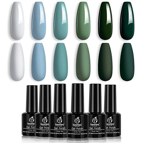 Green Gel Polish, Buff Nails, Best Gel Nail Polish, Baby Blue Nails, Uv Nail Lamp, Gel Polish Nail Art, Glitter Gel Polish, Gel Set, Gel Nail Kit