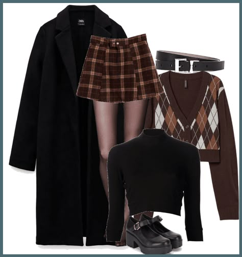 Dark Feminine School Outfits, Dark Feminine Outfits For School, Black Crop Turtleneck, Crop Turtleneck, Dark Academia Outfits, Dark Academia Outfit, Academia Outfits, Dark Academia Fashion, Academia Fashion