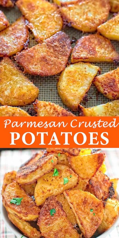 Crusted Potatoes, Parmesan Crusted Potatoes, Smores Dessert, Parmesan Potatoes, Potato Recipes Side Dishes, Parmesan Crusted, Potato Side Dishes, Oreo Dessert, Potato Dishes