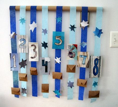 Gift banner Hannukah Crafts, Diy Hanukkah, Hanukkah For Kids, Hanukkah Greeting, Hanukkah Crafts, Chanukah Decor, Hanukkah Decorations, Countdown Calendar, Christmas Hanukkah