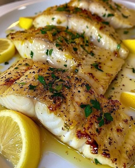 Stanley Tucci Recipes🍝🍛🌭🍕 | Zesty Lemon Butter Fish Fillet  | Facebook Stanley Tucci Recipes, Lemon Butter Fish, Tucci Recipes, Slow Cooker Quinoa, Butter Fish, Marinated Lamb, Stanley Tucci, Fish Fillets, Ina Garten Recipes