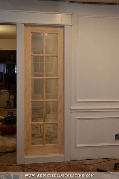 Stationary Built-In French Door Panels (French Doors Used As Interior Sidelights) - Basic Build Interior Sliding French Doors, Custom French Doors, Victorian Doors, Residential Exterior, Glass French Doors, Interior Design School, Interior Design Elements, Door Panels, Pantry Door