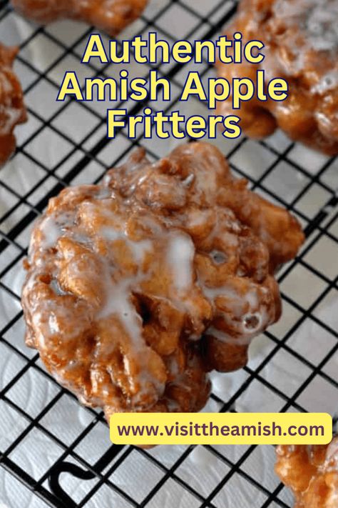 Apple Fritters (Pinterest Pin) Amish Apple Fritter, Apple Fritter Bread, Apple Fritter, Apple Bread, Fritter Recipes, Apple Fritters, Amish Recipes, Homemade Apple, Apple Desserts