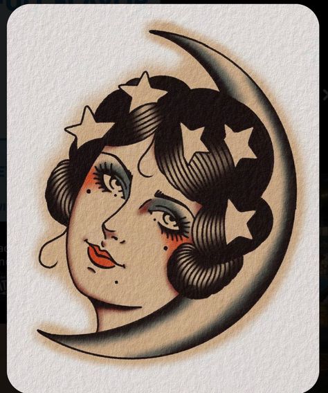 Traditional Tattoo Woman Face, Traditional Tattoo Illustration, Art Traditional Tattoo, Traditional Tattoo Girls, Traditional Back Tattoo, Traditional Tattoo Woman, Americana Tattoo, Tennessee Waltz, Flash Ideas