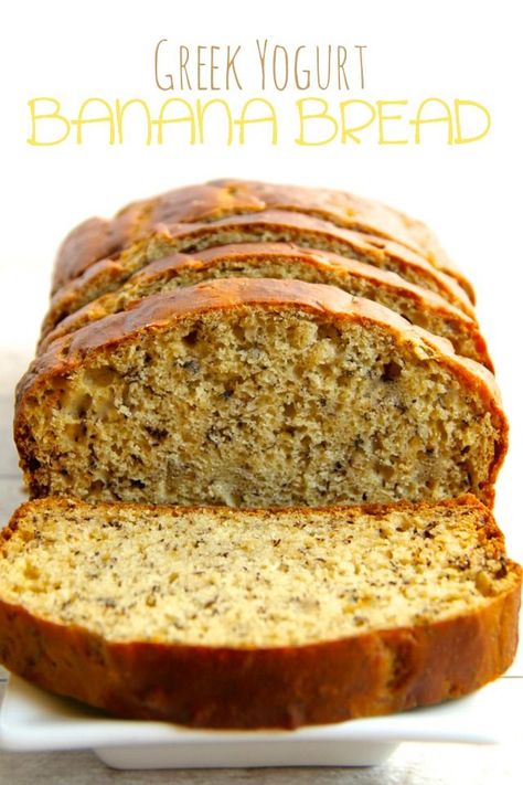 Bread Recipe With Greek Yogurt, Cake Sucre, Recipe With Greek Yogurt, Greek Yogurt Banana Bread, Yogurt Banana Bread, Yogurt Bread, Yogurt Banana, Bread Loaves, Mediterranean Meals