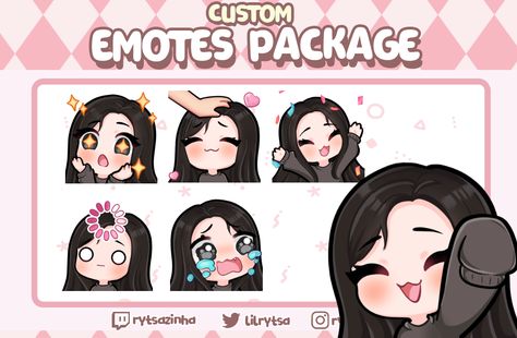 Hi, my name is Rytsa. Please send me a private message before placing your orders. I can draw cute emotes and badges for you. My twitter is @lilrytsa. Emotes Base Free, Twitch Emotes Ideas, Discord Names, Cute Emotes, Anime Custom, Emote Twitch, Emotes Twitch, Draw Cute, Flat Design Illustration