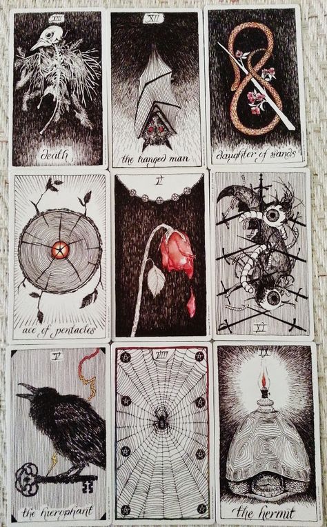 I was given The Wild Unknown Tarot for Christmas (after *very* strongly hinting that I wanted it). For collectors of interesting decks, this one is unique and well done. The art and concepts, mostl... Deck Of Cards Tattoo, Cards Tattoo, Wild Unknown Tarot, Tarot Card Art, Tattoo White, Lenormand Cards, Arte Occulta, Tarot Gratis, Magic Witch