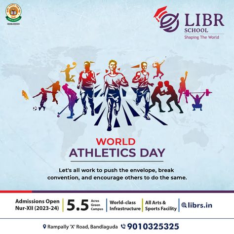 Happy World Athletics Day! Today we should recognize the value of sports and exercise in our life. We are aware that staying active benefits our overall happiness and academic performance in addition to our physical health. #happyworldathleticsday2023 #WorldAthleticsDay #athleticsday #education #motivation #joyful #leadersoftomorrow #libr #LeadIndiaBharatRatnas World Athletics Day, World Athletics, Staying Active, Education Motivation, Health Awareness, Physical Health, All Art, Our Life, Encouragement