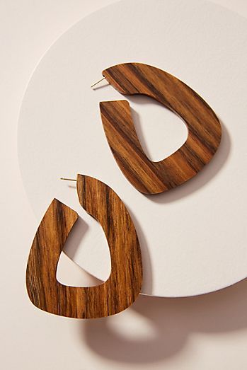 Wood Accessories Jewellery, Wood Earring, Hoop Earrings Aesthetic, Hoop Earrings Diy, Wooden Jewelery, Wood Jewelery, Wooden Bangle, Wood Bracelet, Wooden Accessories