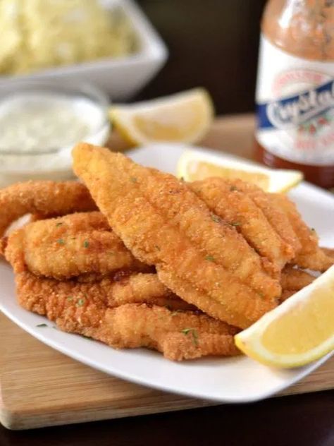 Southern Fried Catfish Recipe - Coop Can Cook Fried Catfish Recipe, Fried Catfish Recipes, Catfish Recipe, Southern Fried Catfish, Tilapia Fish Recipes, Catfish Recipes, Resep Seafood, Fish Recipes Baked, Fried Catfish