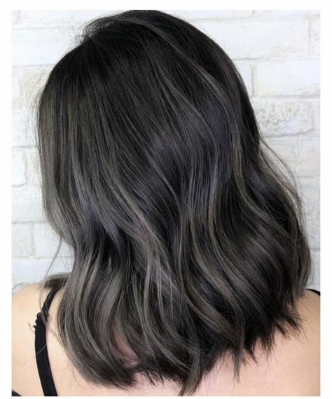 Brown Silver Hair, Brown And Silver Hair, Highlights Silver, Silver Hair Highlights, Black Hair Balayage, Ash Hair, Ash Brown Hair, Ash Hair Color, Dark Hair With Highlights