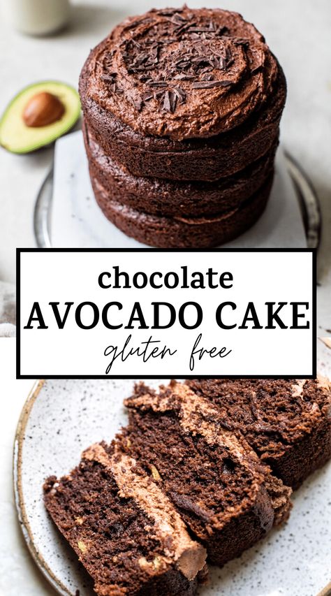 Chocolate Avocado Cake, Avocado Cake, Avocado Dessert, Cake Gluten Free, Chocolate Avocado, Postre Keto, Almond Flour Recipes, Delicious Gluten Free Recipes, Gf Desserts