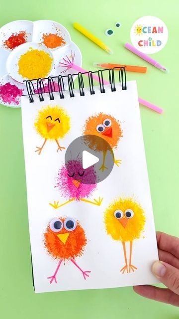 Ocean Child Crafts on Instagram: "Looking for an easy way to stamp Easter chicks? I’ve got the perfect craft for you! 💛🐥💛 Create these colorful cuties with a simple straw and some paint.   Craft supplies: 🐥 Straw 🌸 Paint 🐥 Paper 🌸 Black sharpie 🐥 Scissors 🌸 Glue 🐥 Googly eyes (optional)  🐰This week I´m guest host for #eastercardboardplay . So, if you craft anything fun for Easter, you can join in by using the hashtag.   ➡️ Save these adorable chicks and follow @oceanchildcrafts for more fun craft ideas for kids!   #eastercrafts #springcrafts #kidscraft #easycrafts #bastelnmitkindern #knutselenmetkinderen" Fun Craft Ideas For Kids, Paper Straws Crafts, Googly Eye Crafts, Easy Toddler Crafts, Easter Crafts For Toddlers, Fun Craft Ideas, Shabby Chic Easter, Easy Easter Decorations, Easter Tree Decorations