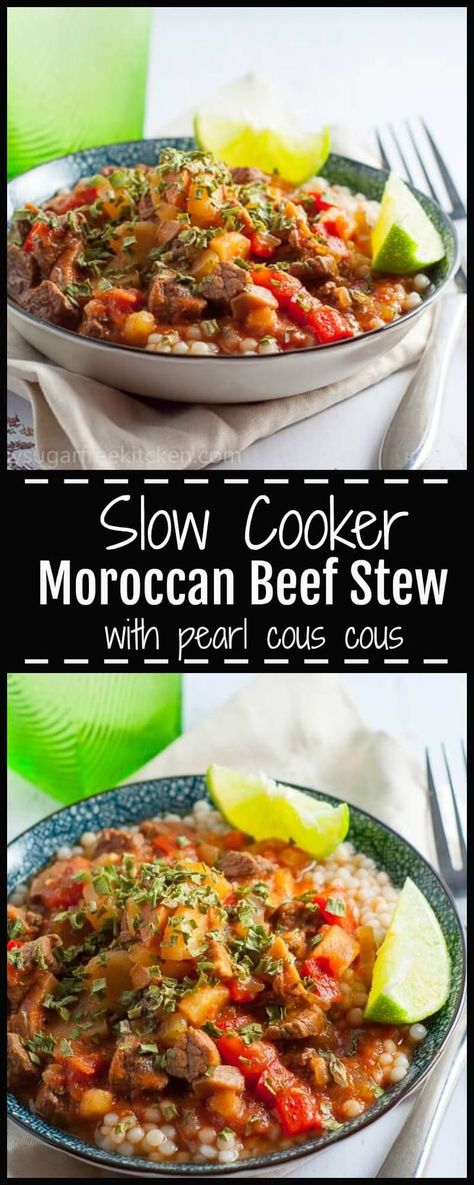 This slow cooked Moroccan beef stew is a rich, hearty and aromatic meal perfect for cool winter nights. Packed with spices, tomato flavour and vegie goodness, this is a stew you won’t tire of. Moroccan Beef Stew, Moroccan Beef, Low Calorie Low Carb, Comfort Meals, Healthy Beef Recipes, Slow Cooker Stew, Healthy Beef, Crockpot Soup Recipes, Slow Cooker Chili