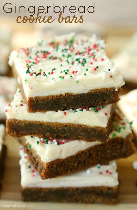 Gingerbread Cookie Bars, Bars With Cream Cheese Frosting, Bars With Cream Cheese, Chewy Gingerbread Cookies, Dessert Halloween, Gingerbread Cookie, Cookie Exchange, With Cream Cheese Frosting, Christmas Cooking