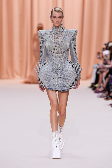 Jean Paul Gaultier by Olivier Rousteing Fall 2022 Couture [PHOTOS] Fall 2022 Couture, 2022 Couture, Sculptural Fashion, Olivier Rousteing, Futuristic Fashion, Fall 2022, Paul Gaultier, Jean Paul Gaultier, Jean Paul