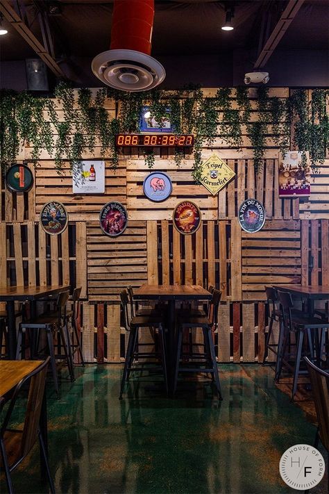 Beer Bar Design, Boutique Hotel Design, Hospitality Interior Design, Palette Wall, Outdoor Restaurant Design, Beer Wall, Beer House, Pub Design, African Interior