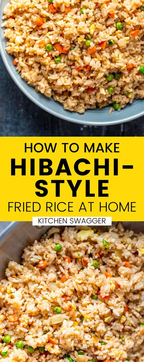 Learn how to make this delicious and easy hibachi-style fried rice right in your own home. With just a few simple ingredients, you can create a dish that tastes like it came straight from the Japanese grill. So good, no one will know it was made in your kitchen! Easy Hibachi, Japanese Grill, Hibachi Fried Rice, Hibachi Recipes, Fried Rice Recipe Easy, Rice Side Dish Recipes, Chicken Fried Rice Recipe, Easy Japanese Recipes, Rice Side Dishes