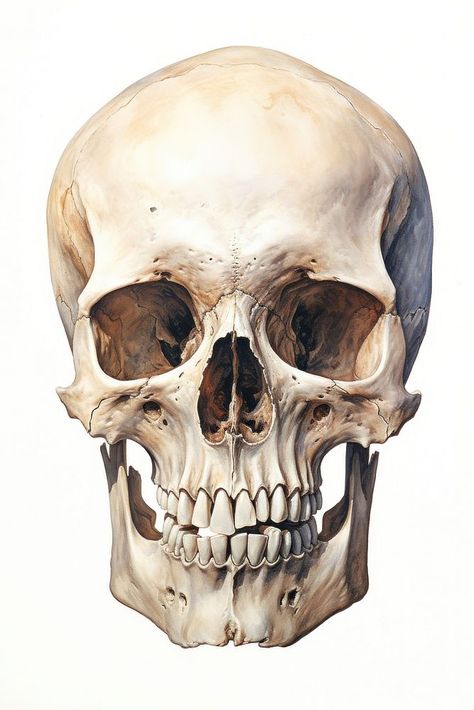 White background anthropology history anatomy. AI generated Image by rawpixel. | premium image by rawpixel.com / Fluke Female Skull Reference, Human Skull Art, Skull Labeled Anatomy, Skull Reference Anatomy, Skull Anatomy Drawing, Chest Template, Skull Without Jaw, Skull Front View, Human Skull Photography