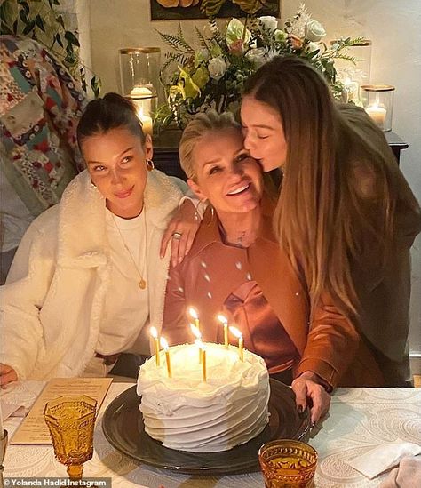 Happy Birthday: Yolanda Hadid celebrated her 56th birthday alongside her model daughter Gi... Hadid Instagram, Yolanda Foster, 56th Birthday, Yolanda Hadid, Gigi Hadid Outfits, Bella Gigi Hadid, Paw Patrol Cake, Hadid Sisters, Happy Birthday Funny