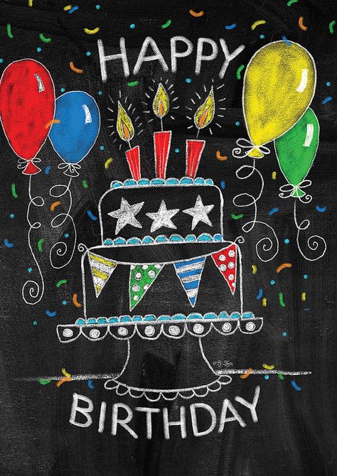 Happy Birthday Board Decoration, Happy Birthday Chalkboard Art, Happy Birthday Chalkboard, Birthday Chalkboard Art, Summer Chalkboard Art, Garden Birthday Cake, Summer Chalkboard, Chalkboard Party, Chalkboard Drawing