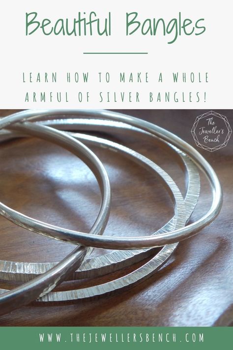 Learn how to file, shape, solder and hammer simple wire into a beautiful bangle. A perfect class to get you started with soldering! #jewellerymakingtutorials from The Jewellers Bench online jewellery school – classes to take you through your very first steps in jewellery making and beyond! #thejewellersbench Beautiful Bangles, Make Your Own Bracelet, Diy Bangle Bracelets, Jewellers Bench, Soldering Jewelry, School Jewelry, Make Your Own Jewelry, Online School, Jewelry Making Tutorials