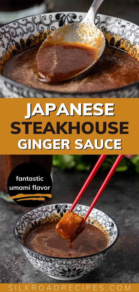 Hibachi Recipes, Cibo Asiatico, Asian Sauce, Ginger Sauce, Ginger Recipes, Homemade Sauce, Salad Dressing Recipes, Asian Cooking, In A Jar