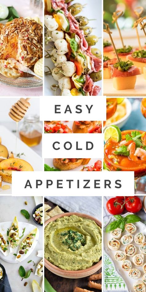 Easy Cold Appetizers, Cold Party Appetizers, Appetizer Recipes Cold, Appetizers For A Party, Cold Finger Foods, Make Ahead Appetizers, Light Appetizers, Easy Cold, Appetizers For A Crowd