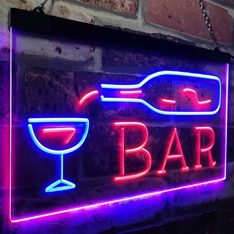 Neon Bar Signs For Home, Bar With Neon Lights, Home Bar Neon Sign, Custom Bar Signs With Lights, Home Bar Signs, Beer Led Sign, Beer Memes, Personalized Engraved Gifts, Bar Led